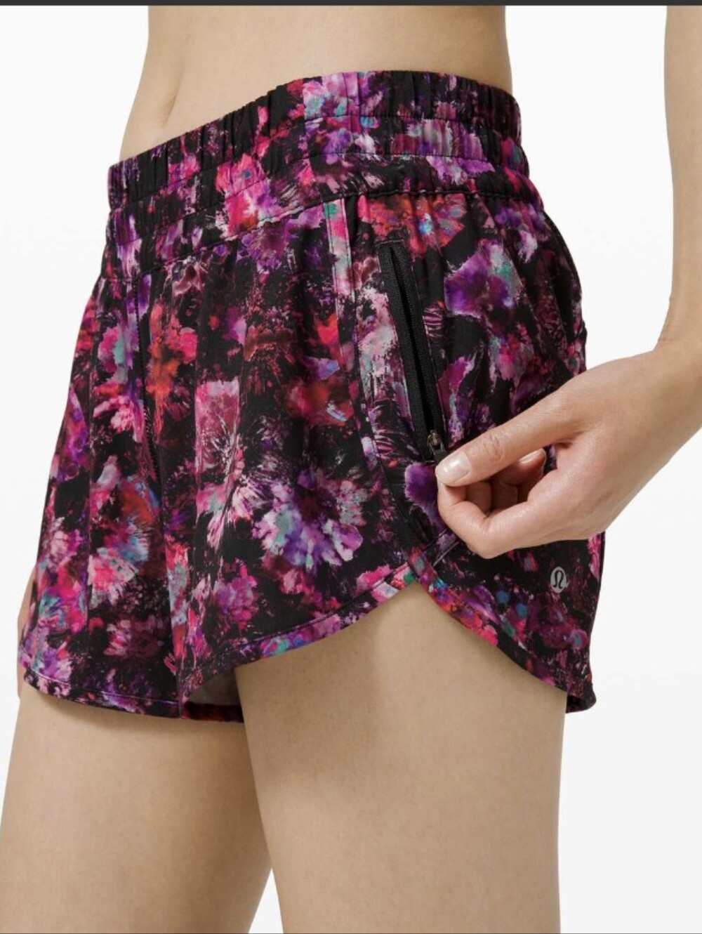 Lululemon Tracker Short Fluoro Floral Multi Running Lightweight Size 6